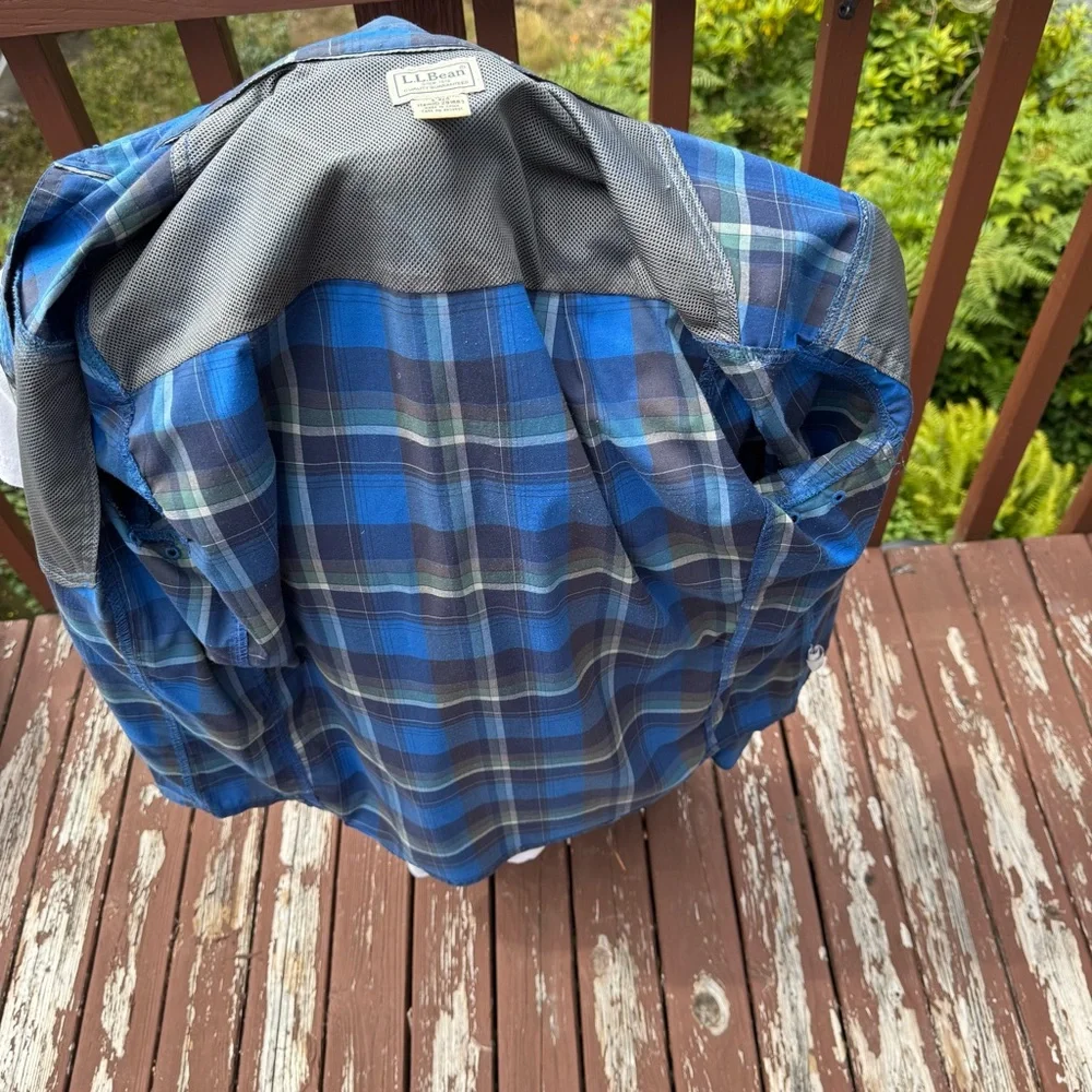 L.L. Bean Blue and Gray Plaid Shirt - Picture 7 of 7